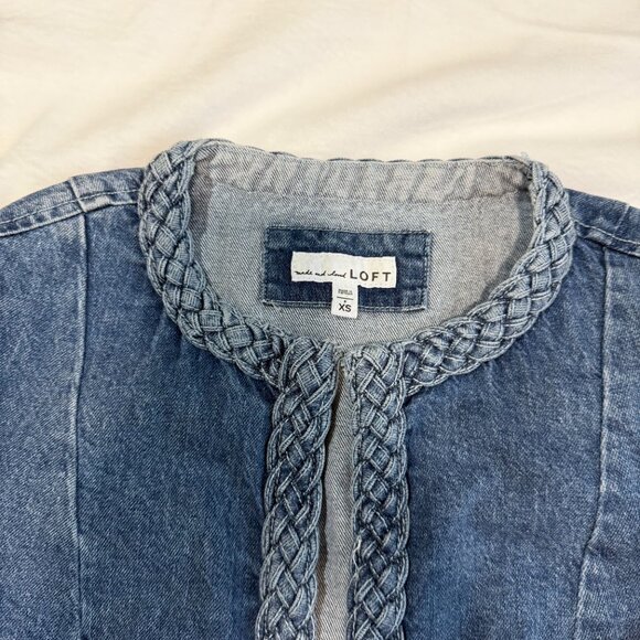 LOFT Braided Denim Jacket, XSmall - Picture 3 of 4
